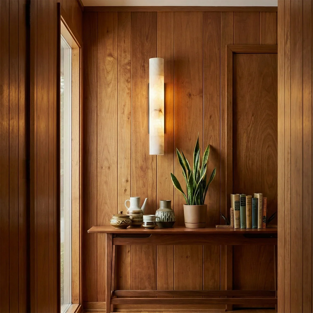 Selene Alabaster Column Sconce | wildoxy