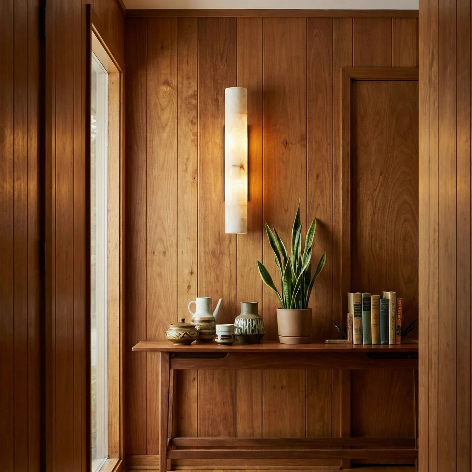 Selene Alabaster Column Sconce | wildoxy
