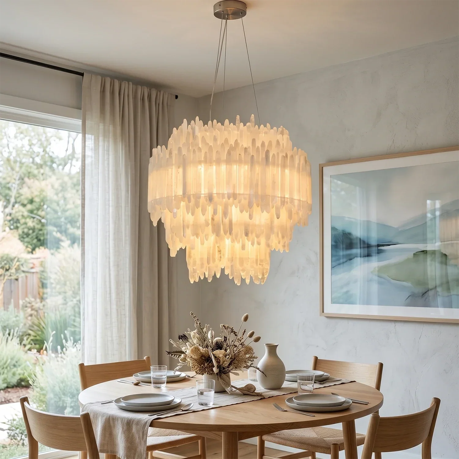 Selenite Layer Pendant Light | wildoxy