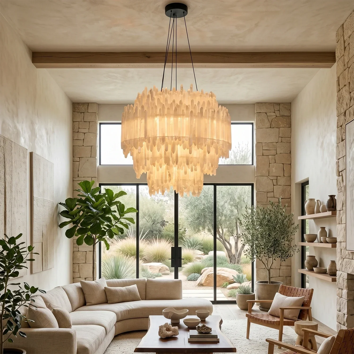 Selenite Layer Pendant Light | wildoxy