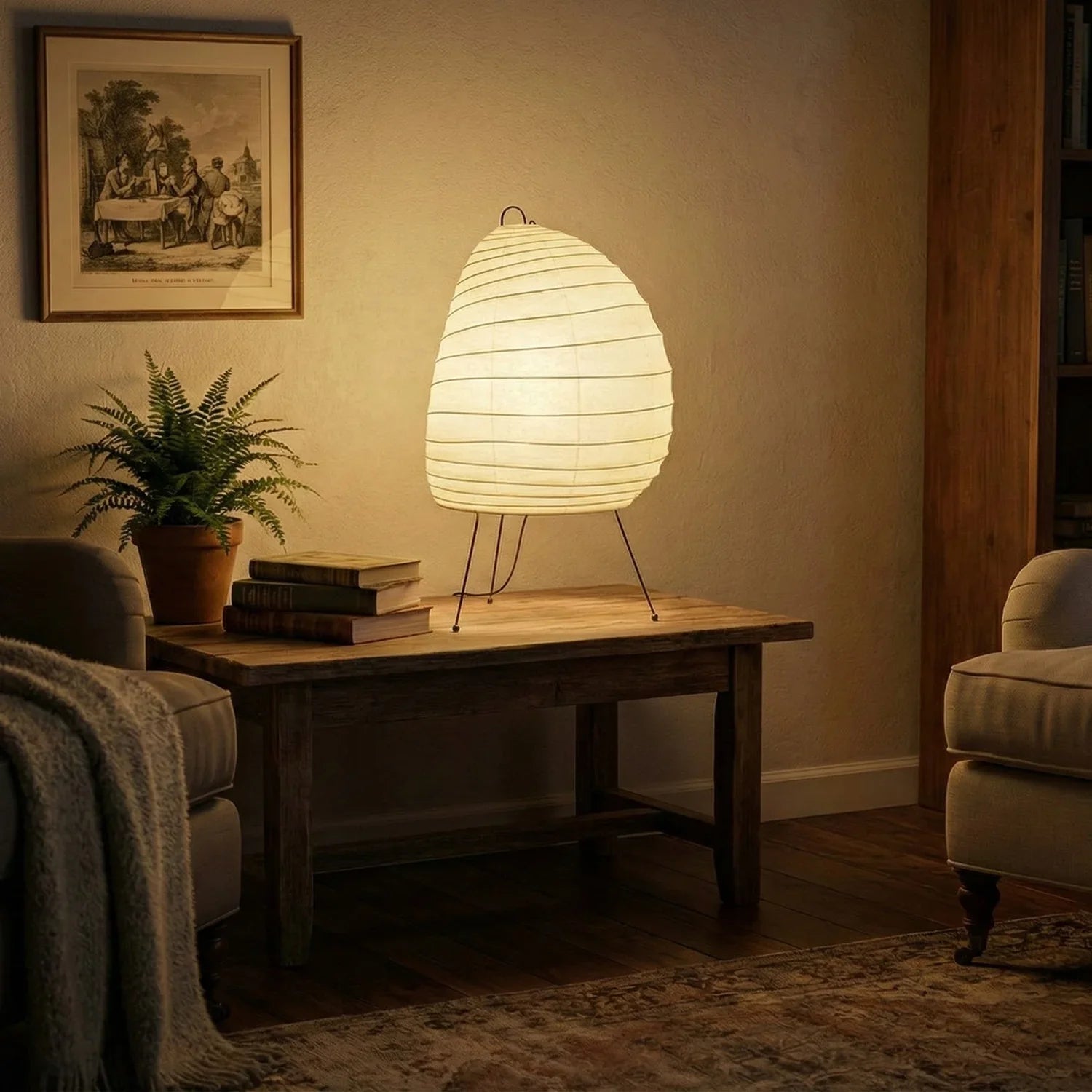 Akari Semi Oval Shape 1N Table Lamp | wildoxy