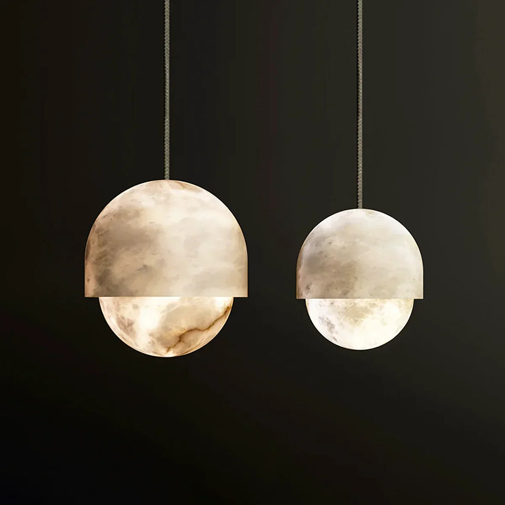 Semicircular Lunar Alabaster Pendant Light | wildoxy