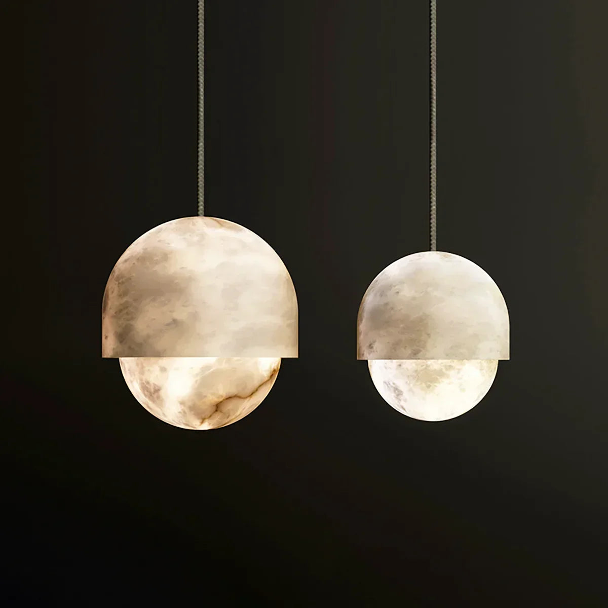 Semicircular Lunar Alabaster Pendant Light | wildoxy