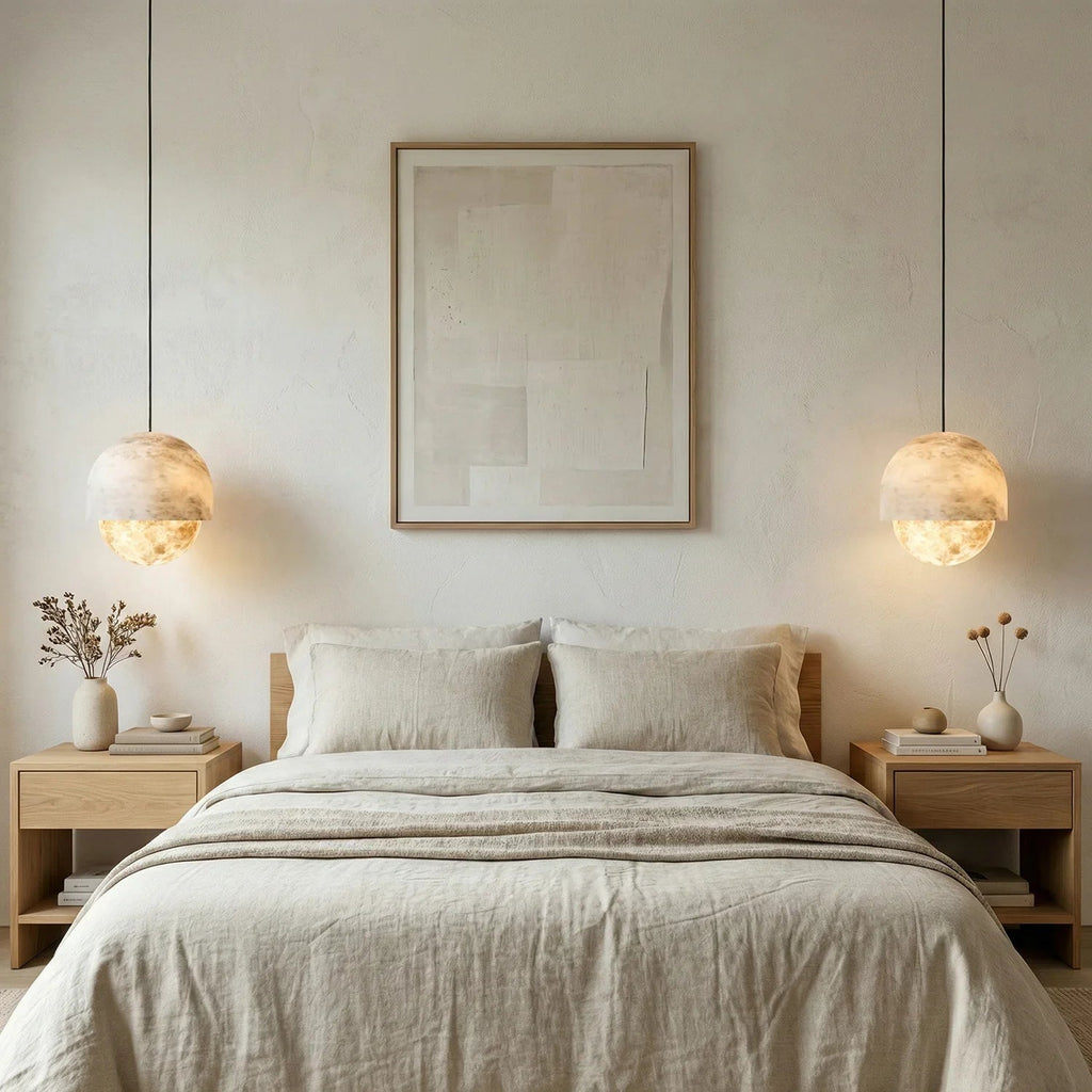 Semicircular Lunar Alabaster Pendant Light | wildoxy