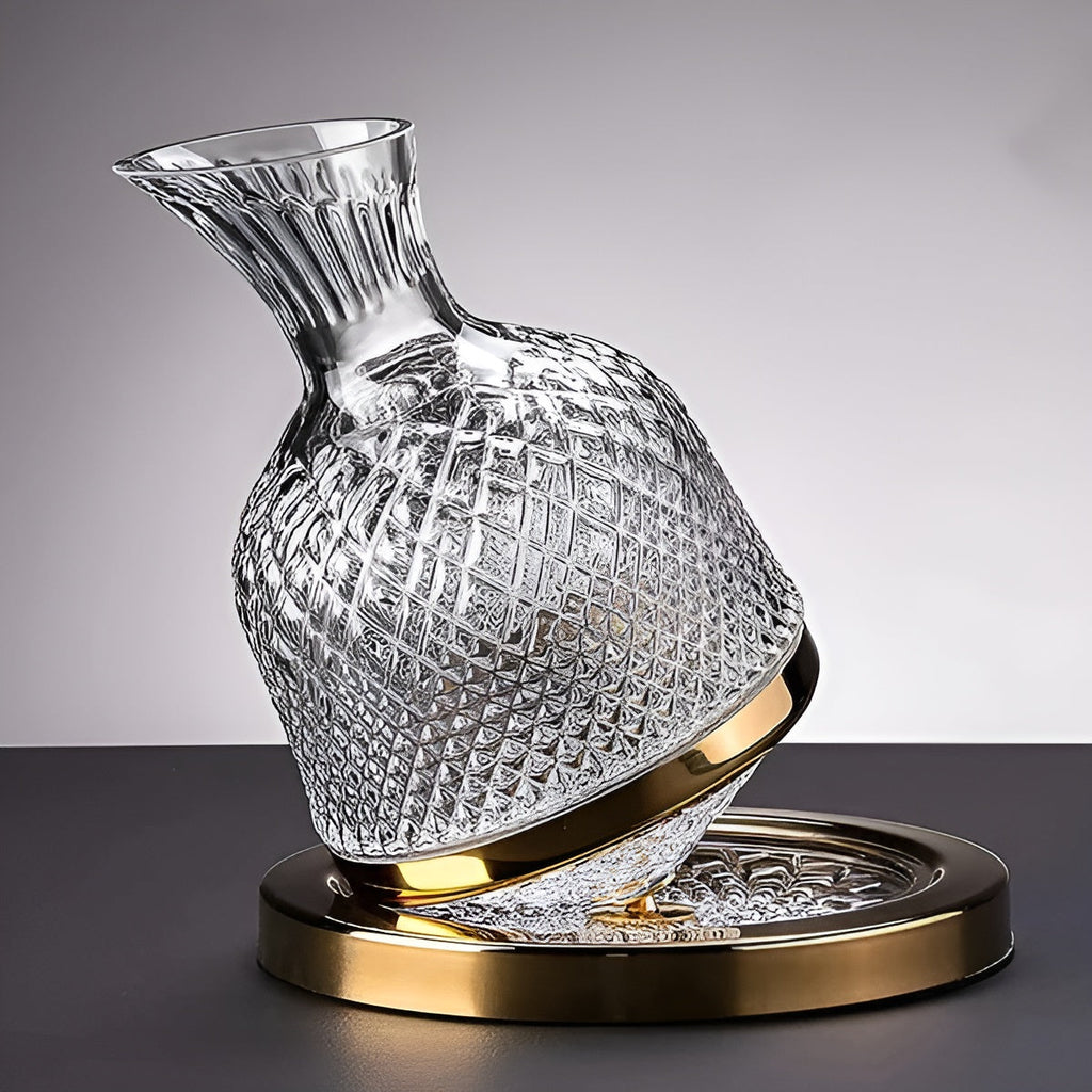 Wijnkaraf van kristalglas, 1500ml, draaibare voet van 360°