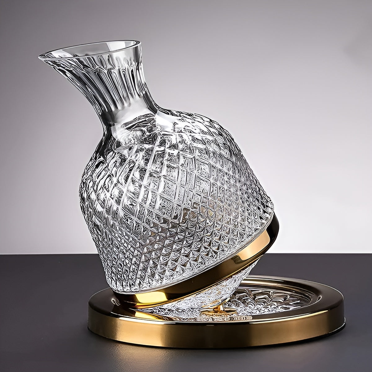 Wijnkaraf van kristalglas, 1500ml, draaibare voet van 360°