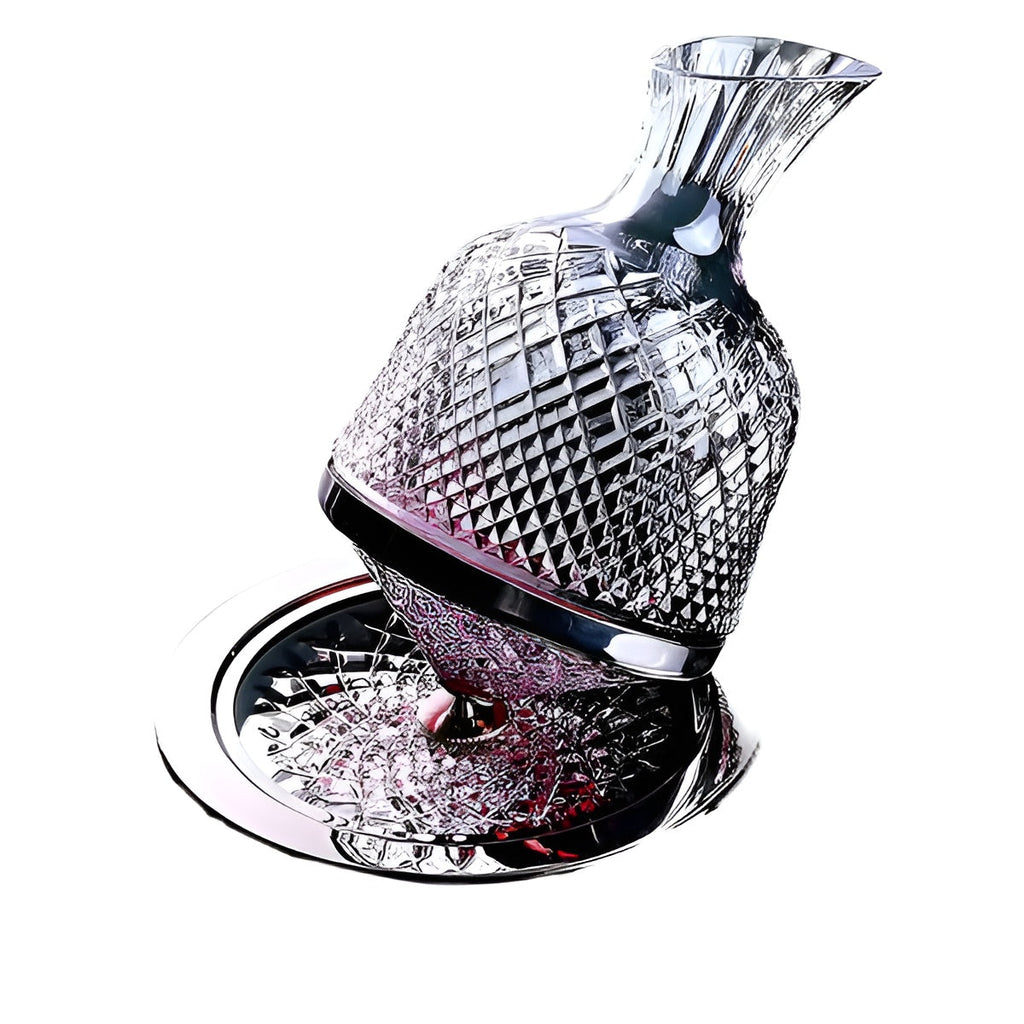 Wijnkaraf van kristalglas, 1500ml, draaibare voet van 360°