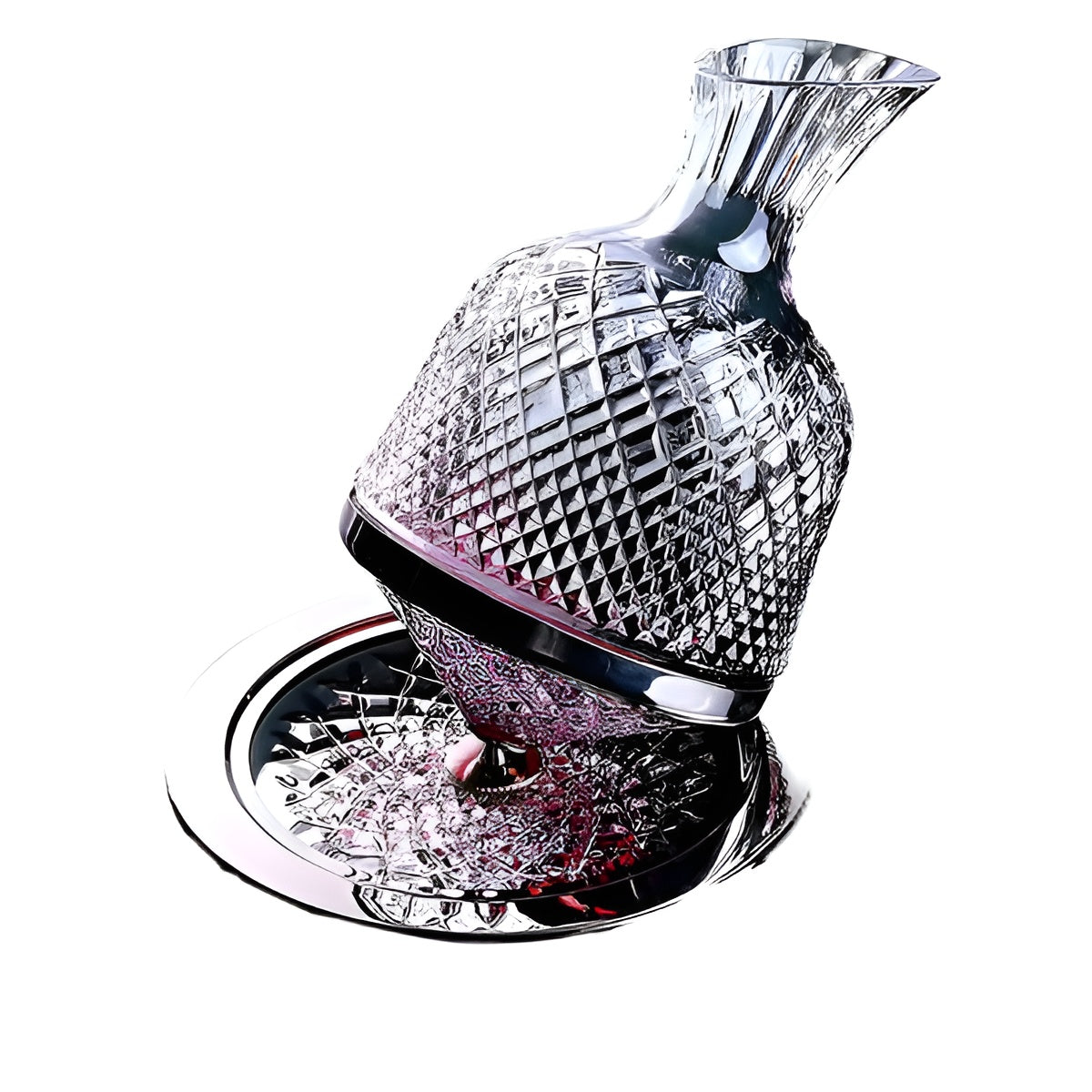 Wijnkaraf van kristalglas, 1500ml, draaibare voet van 360°