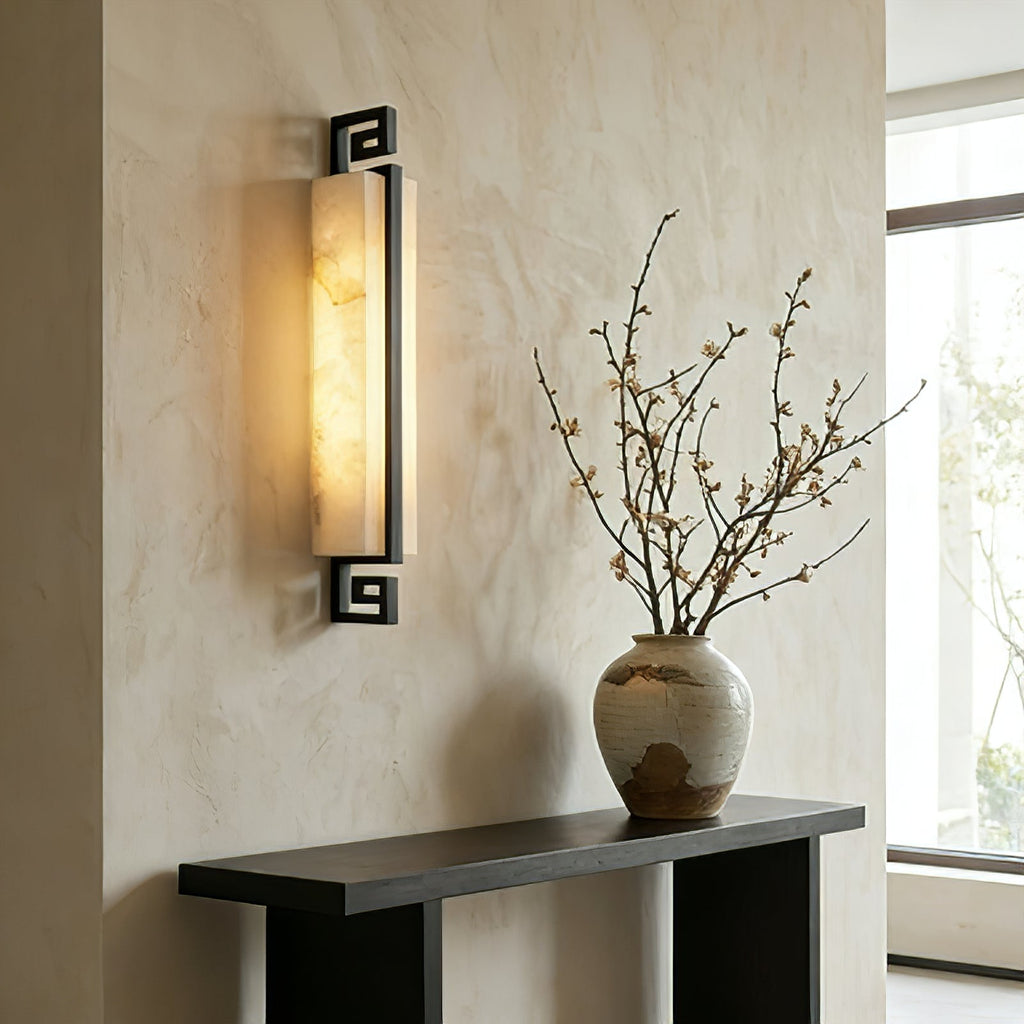 Sleek Alabaster Brass Wall Light | wildoxy