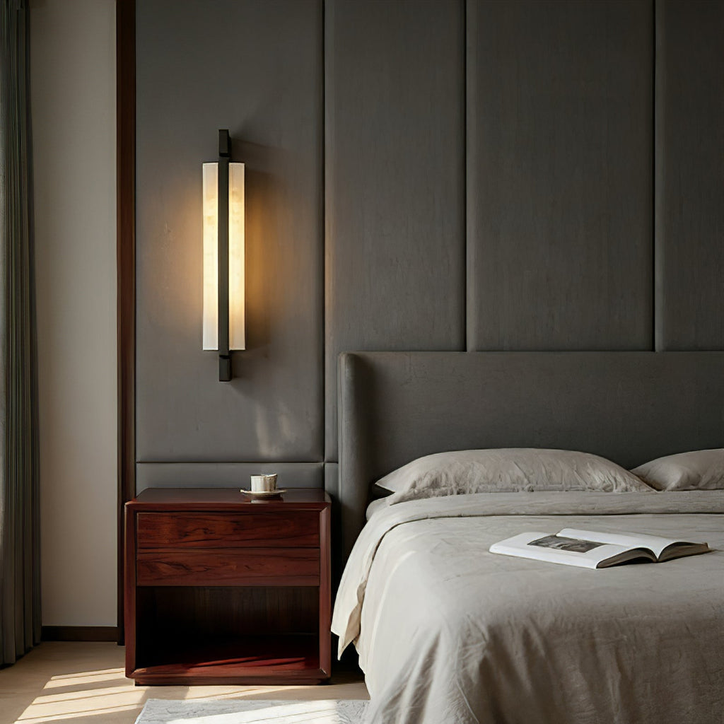 Sleek Alabaster Brass Wall Light | wildoxy