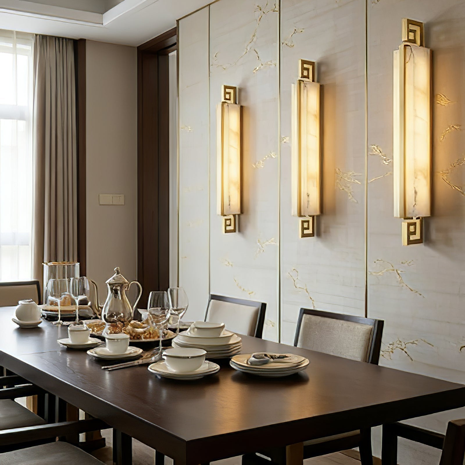 Sleek Alabaster Brass Wall Light | wildoxy