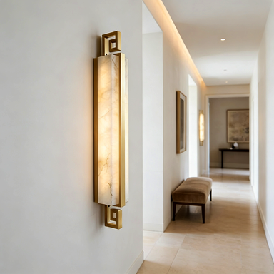 Sleek Alabaster Brass Wall Light | wildoxy