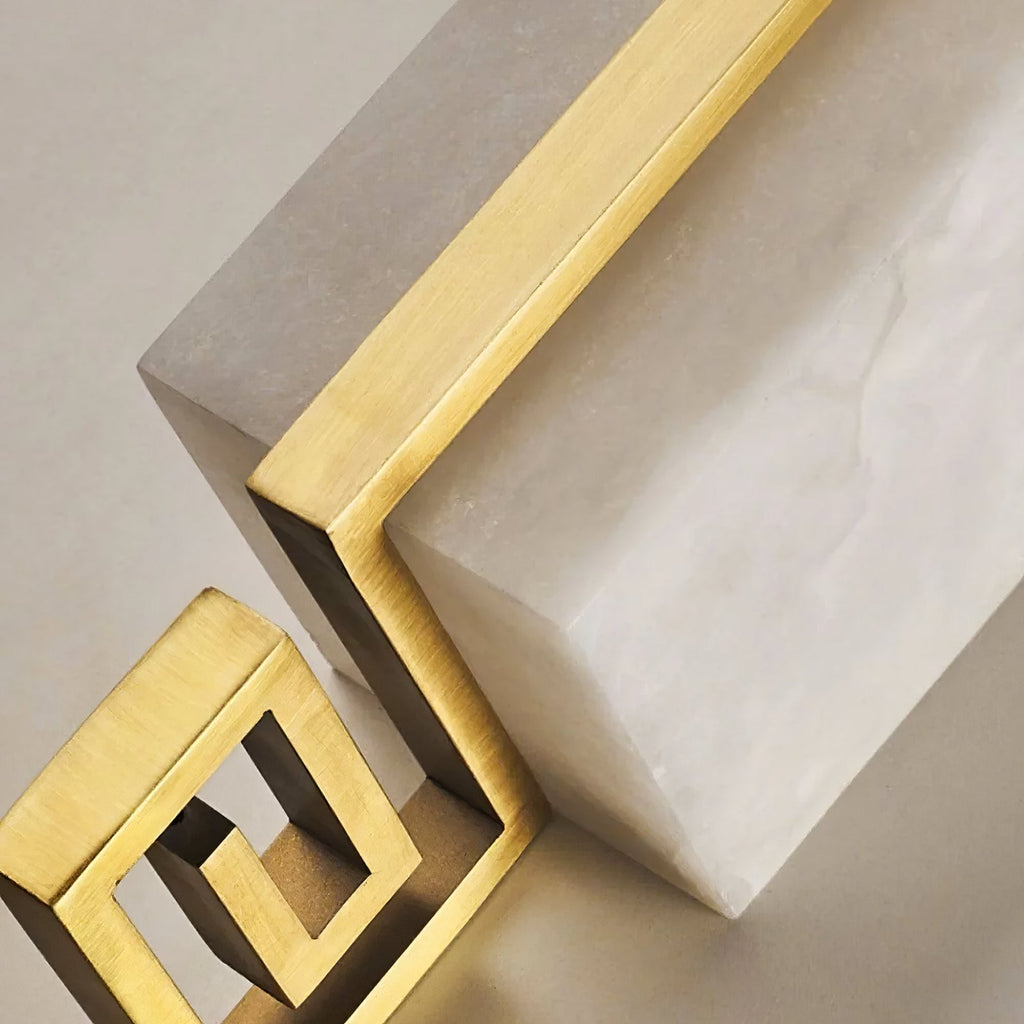 Sleek Alabaster Brass Wall Light | wildoxy