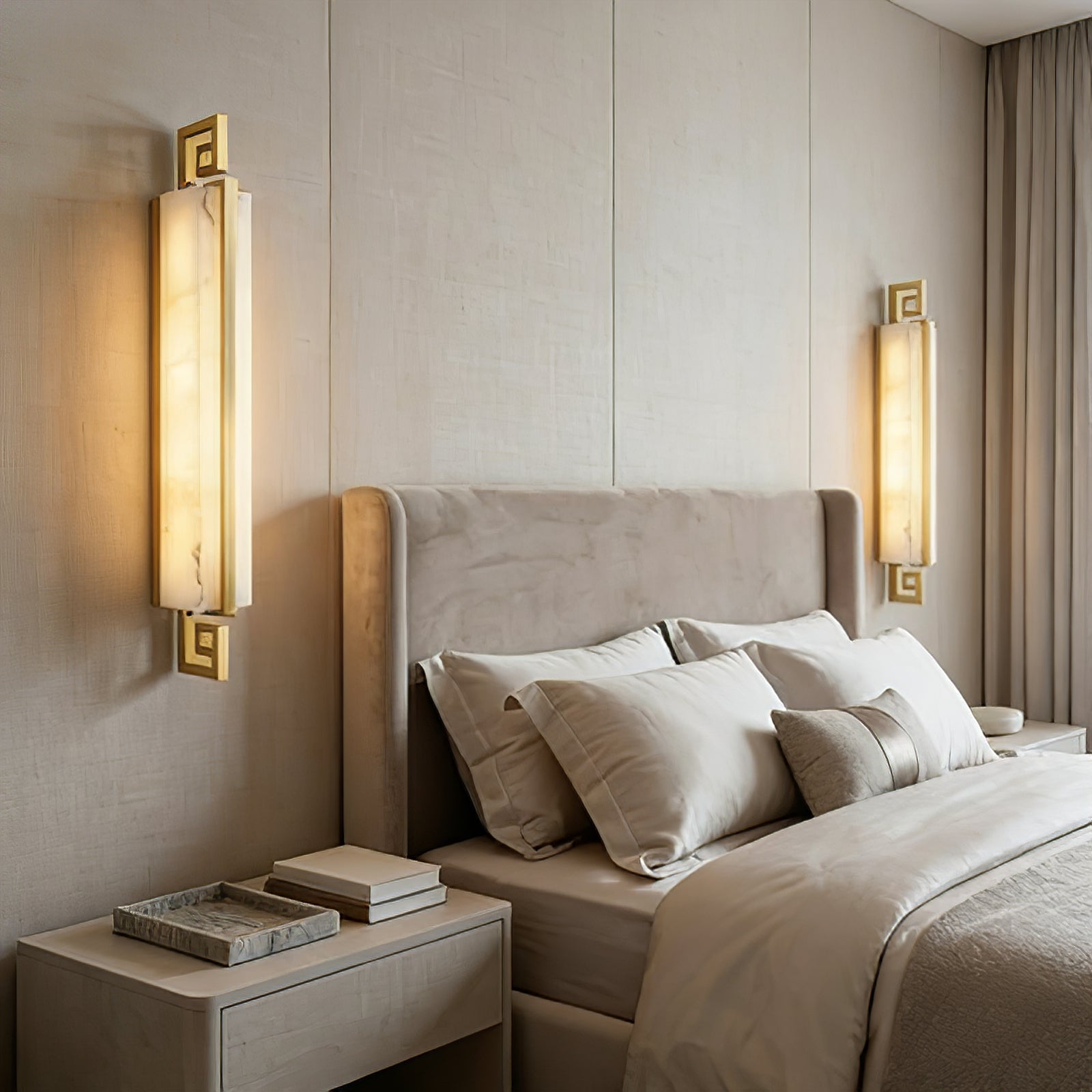 Sleek Alabaster Brass Wall Light | wildoxy