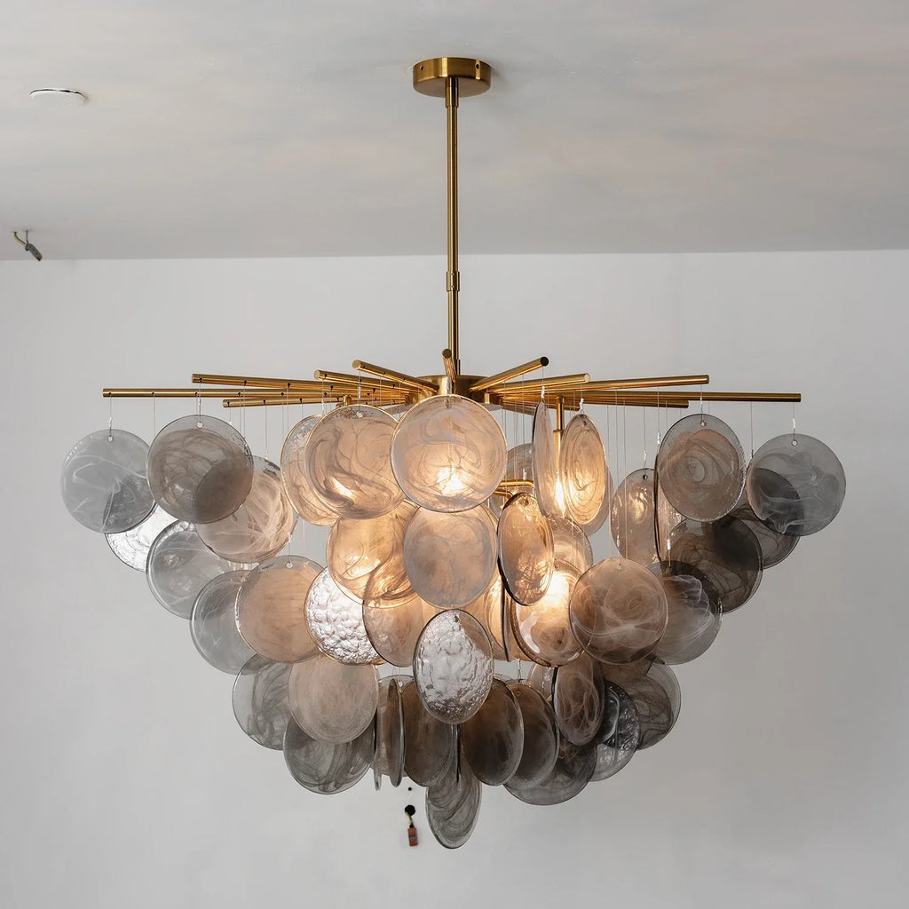 Smoke Glass Disc Tiered Sputnik Chandelier | wildoxy