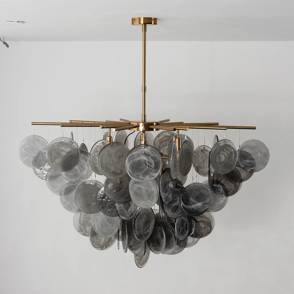 Smoke Glass Disc Tiered Sputnik Chandelier | wildoxy