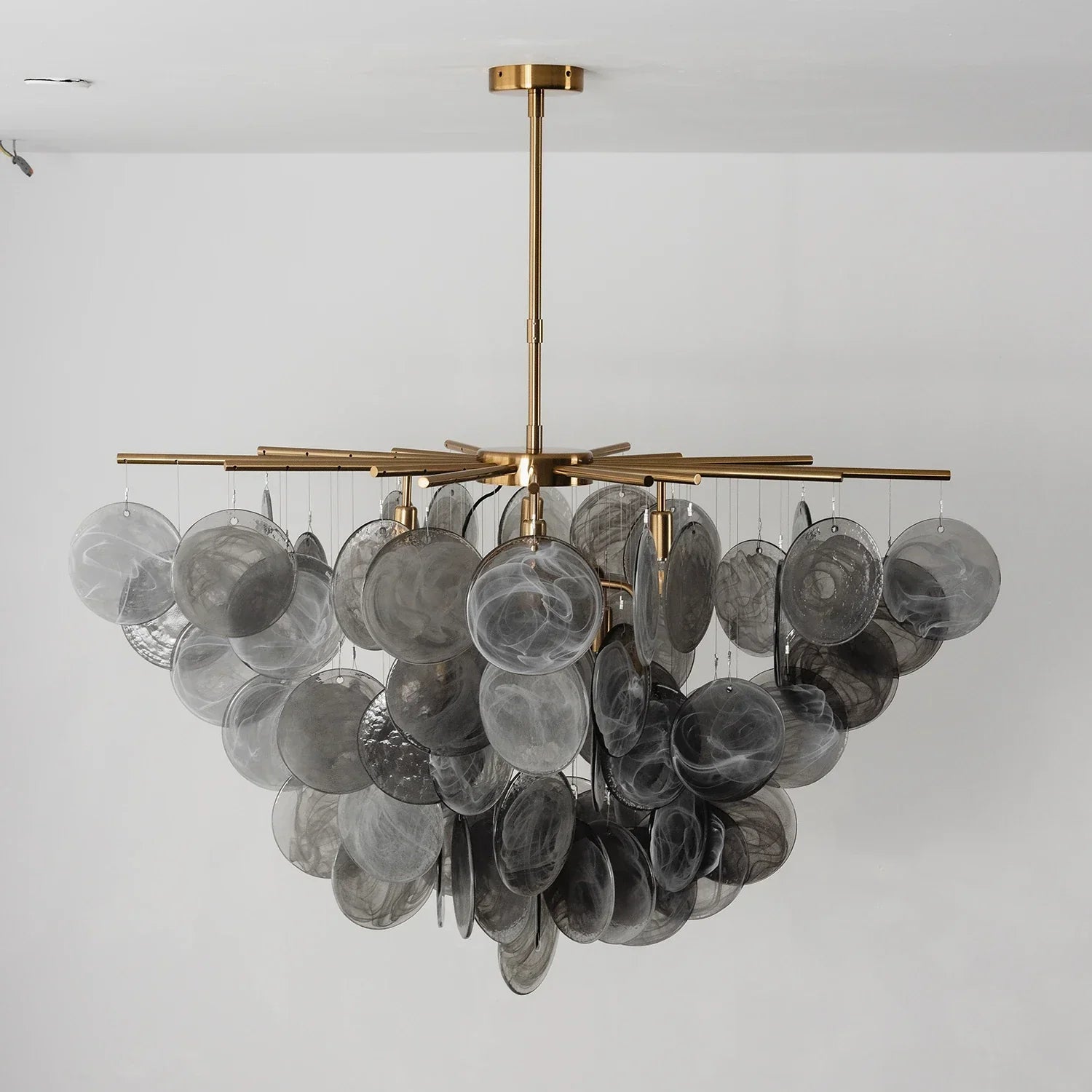 Smoke Glass Disc Tiered Sputnik Chandelier | wildoxy