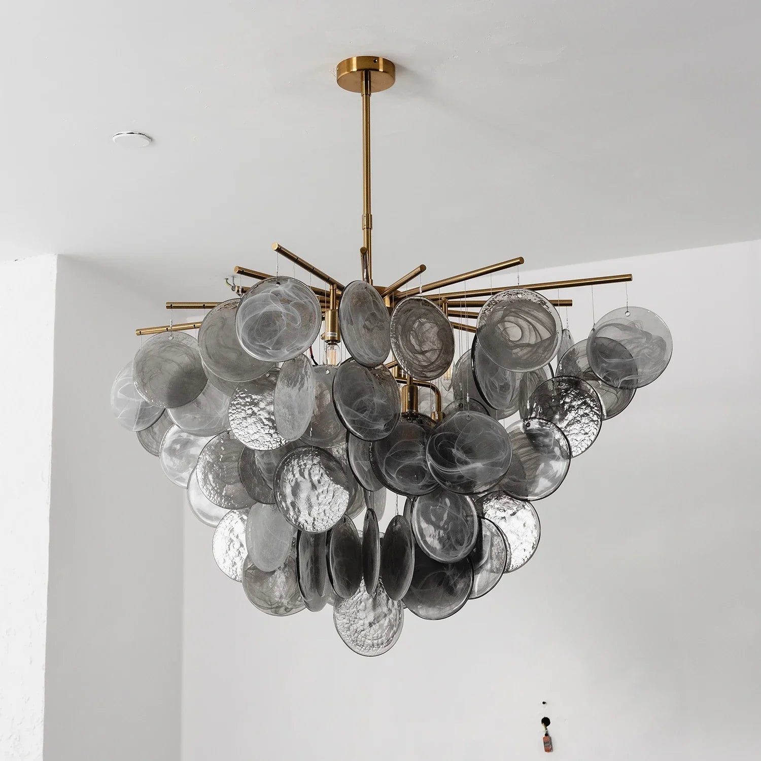 Smoke Glass Disc Tiered Sputnik Chandelier | wildoxy