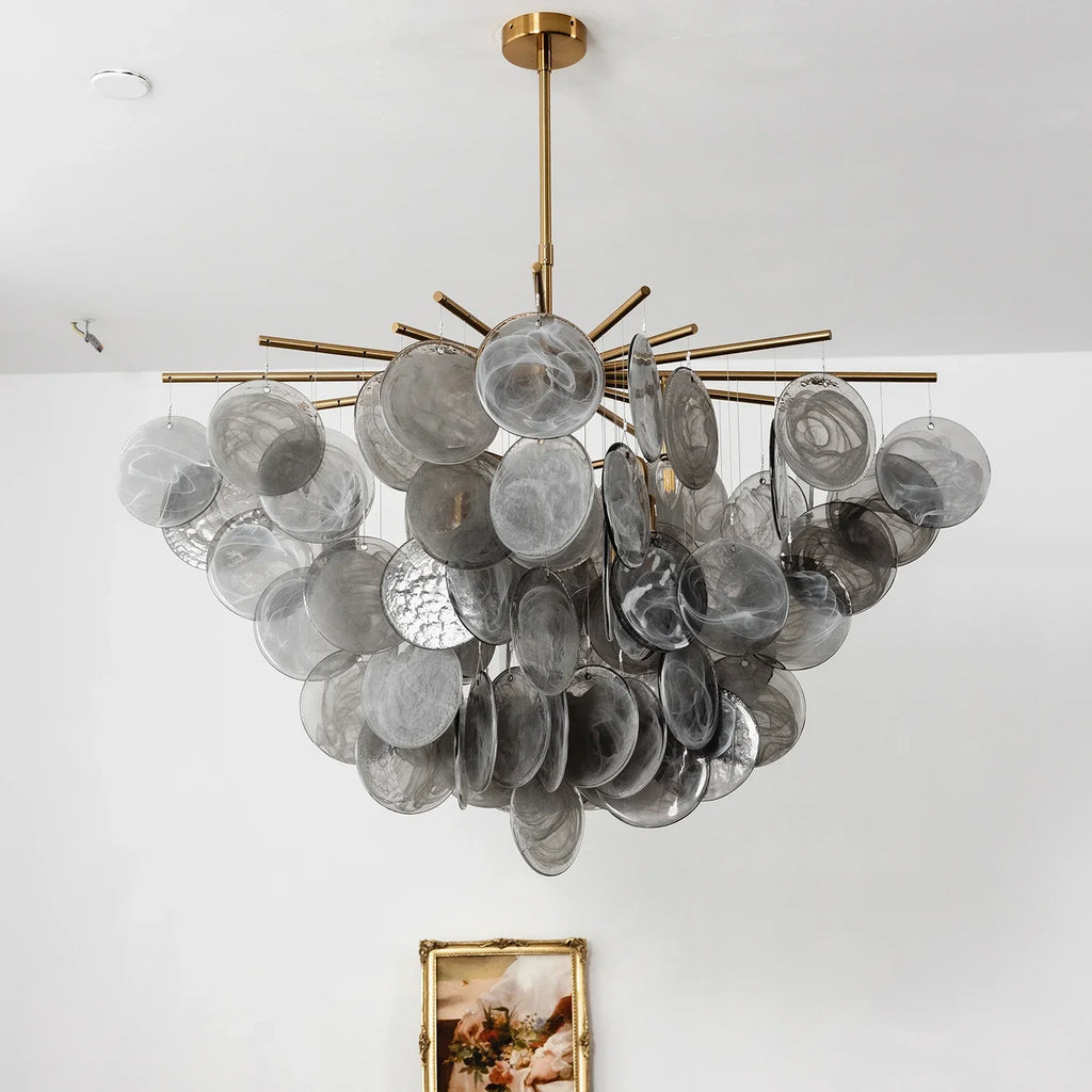 Smoke Glass Disc Tiered Sputnik Chandelier | wildoxy