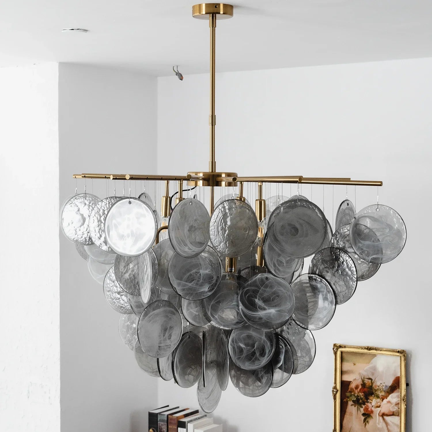 Smoke Glass Disc Tiered Sputnik Chandelier | wildoxy
