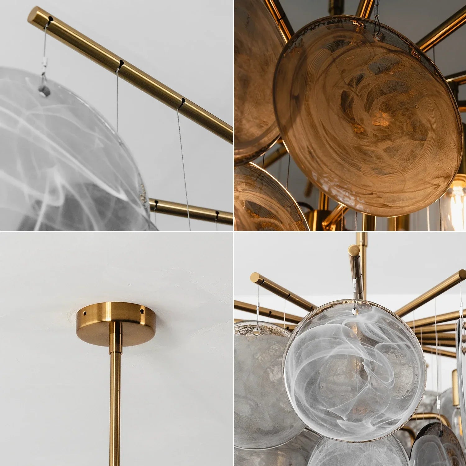 Smoke Glass Disc Tiered Sputnik Chandelier | wildoxy