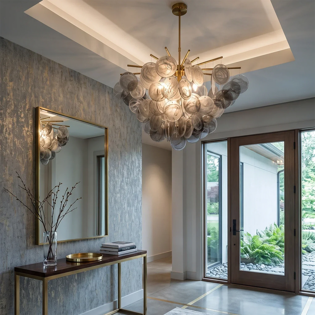 Smoke Glass Disc Tiered Sputnik Chandelier | wildoxy