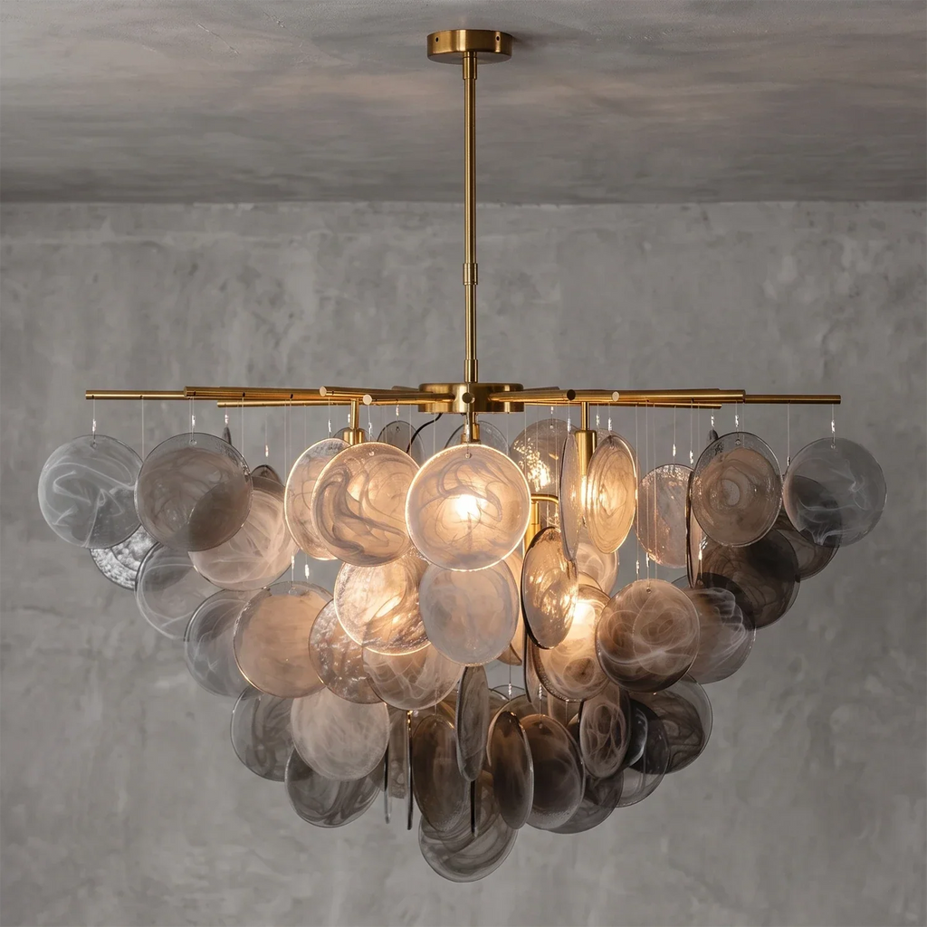 Smoke Glass Disc Tiered Sputnik Chandelier | wildoxy