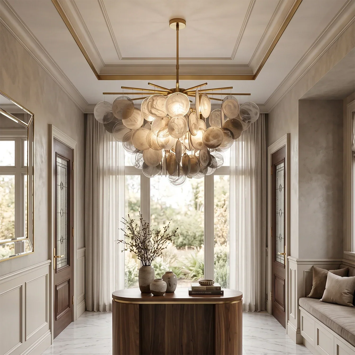 Smoke Glass Disc Tiered Sputnik Chandelier | wildoxy