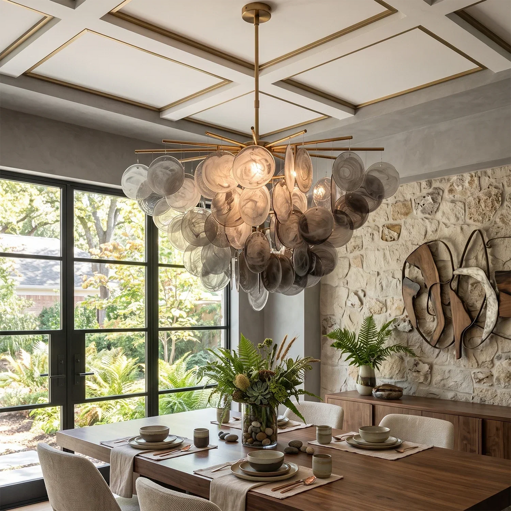 Smoke Glass Disc Tiered Sputnik Chandelier | wildoxy