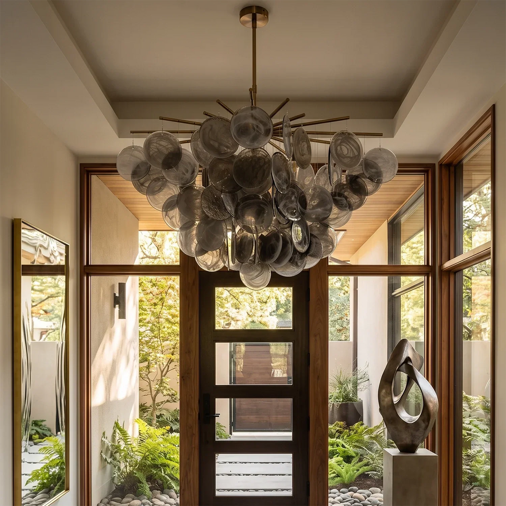 Smoke Glass Disc Tiered Sputnik Chandelier | wildoxy