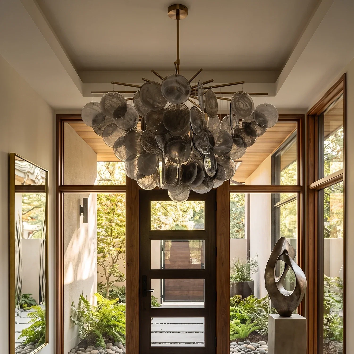 Smoke Glass Disc Tiered Sputnik Chandelier | wildoxy