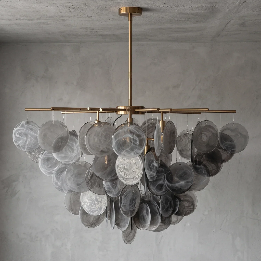 Smoke Glass Disc Tiered Sputnik Chandelier | wildoxy