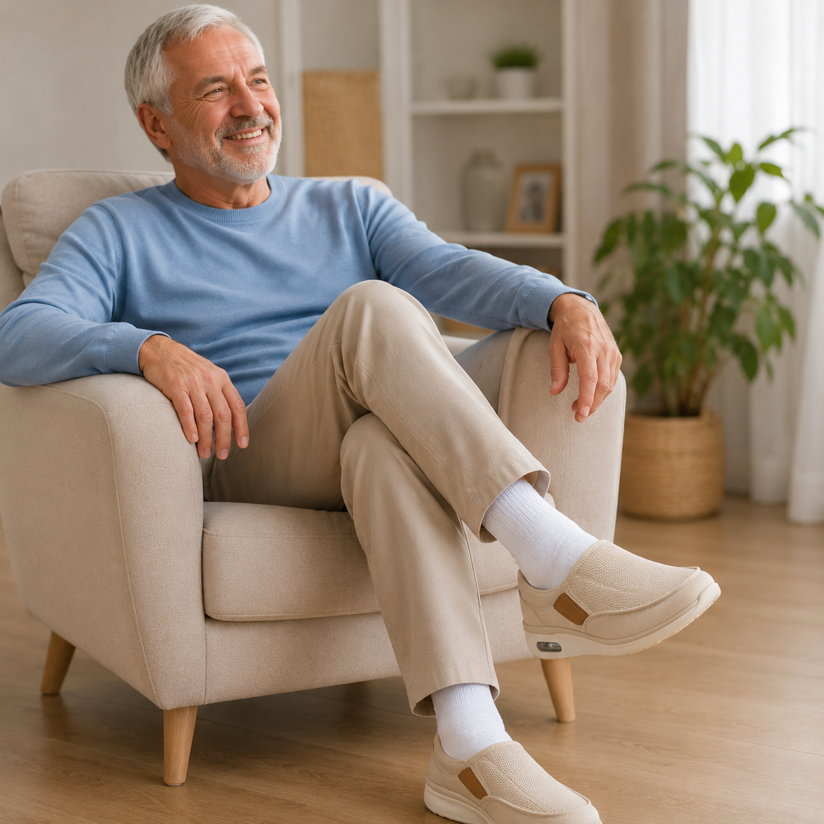 Diabetikerschuhe mit weiter Passform zum Hineinschlüpfen — Einlegesohle aus Memory-Schaum