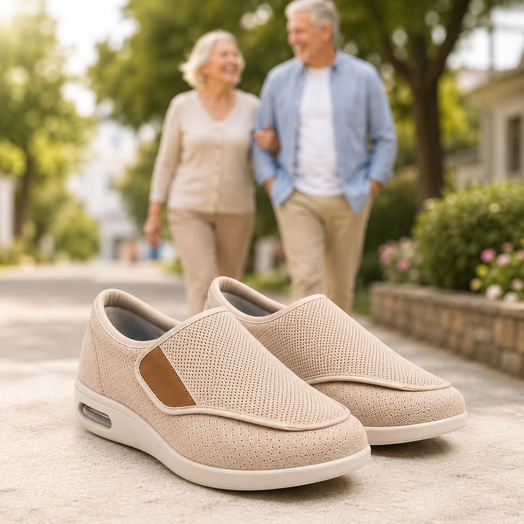 Diabetikerschuhe mit weiter Passform zum Hineinschlüpfen — Einlegesohle aus Memory-Schaum