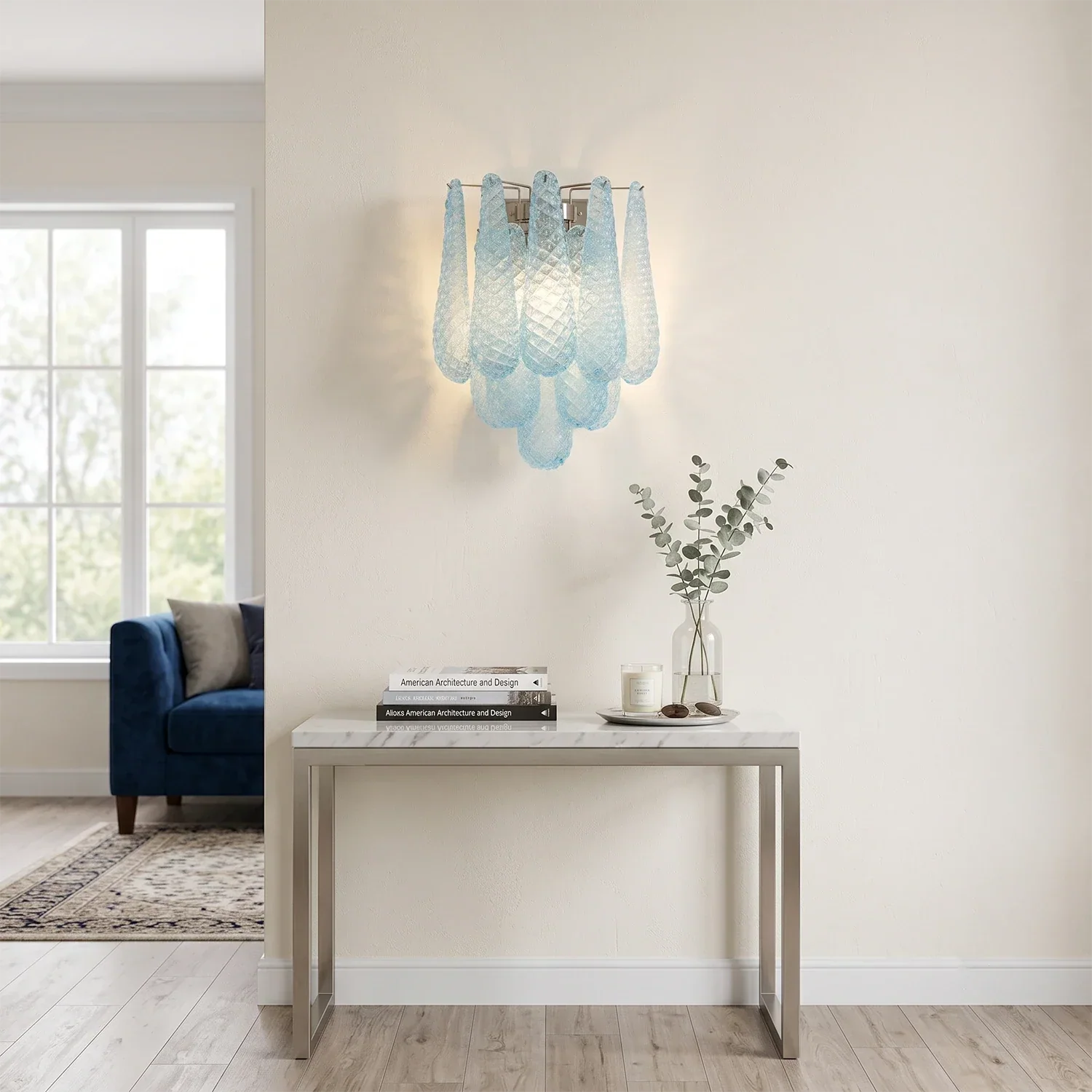 Solaine Quilted Glass Teardrop Wall Sconce | wildoxy
