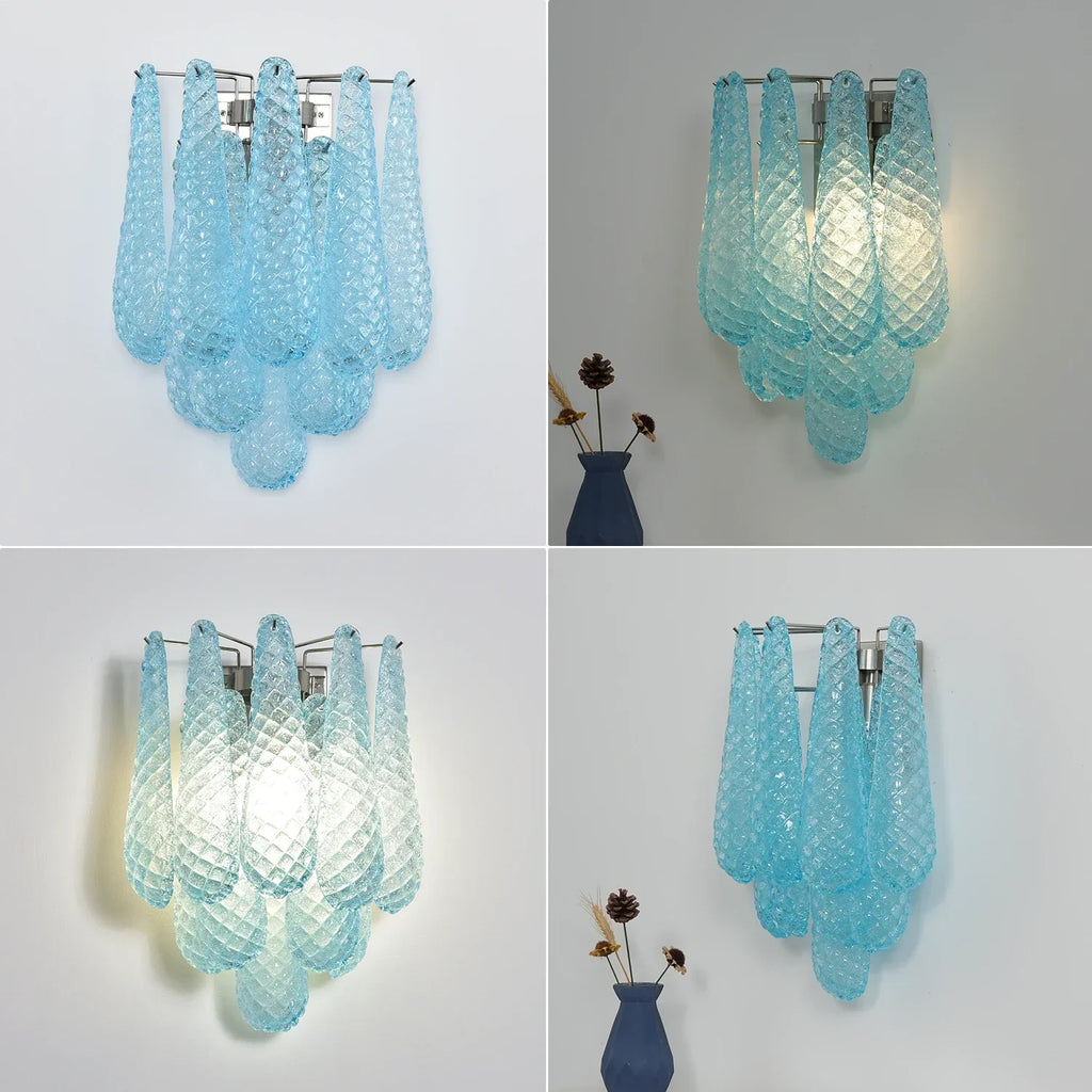 Solaine Quilted Glass Teardrop Wall Sconce | wildoxy