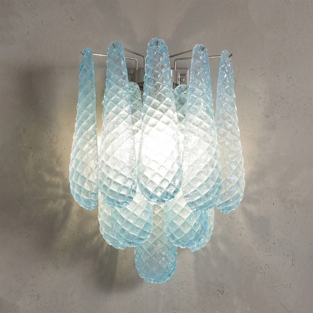 Solaine Quilted Glass Teardrop Wall Sconce | wildoxy