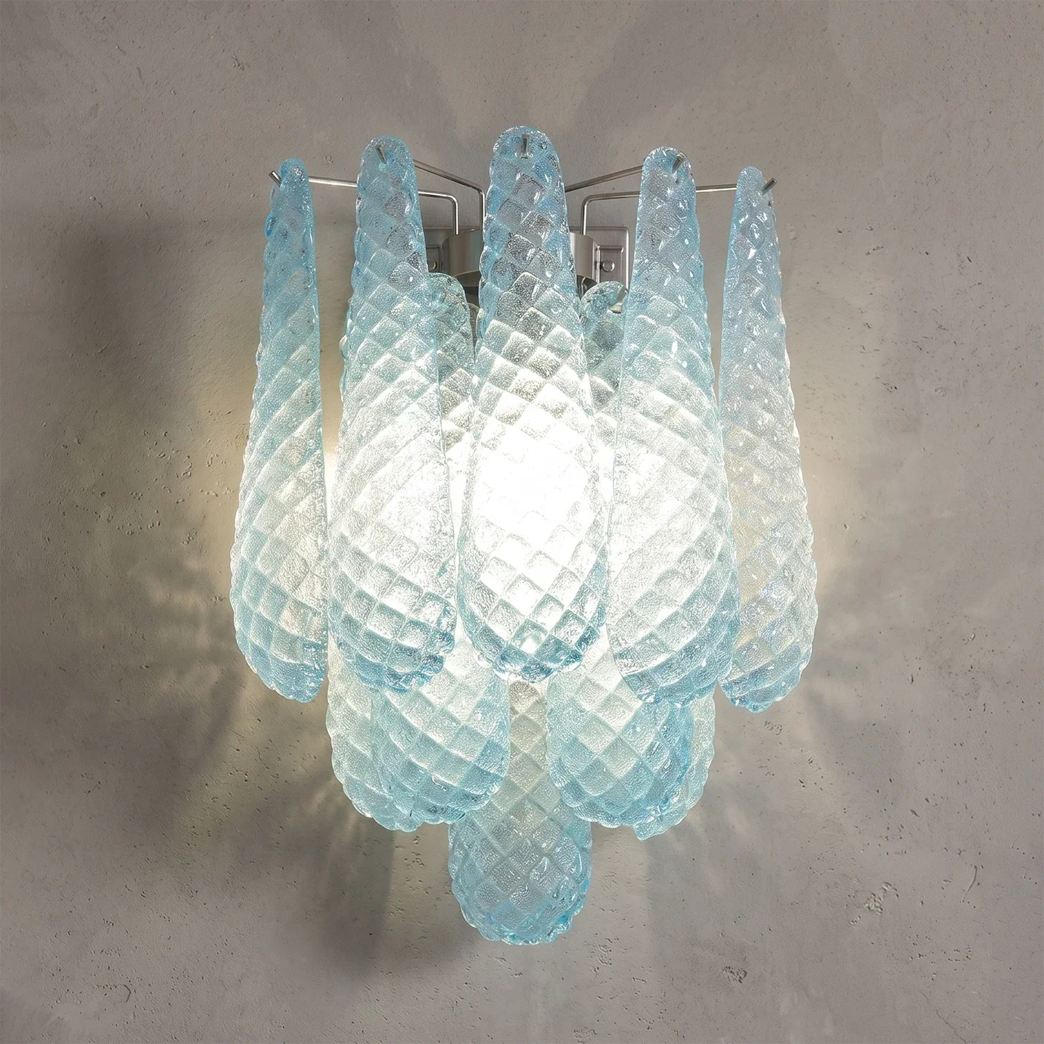 Solaine Quilted Glass Teardrop Wall Sconce | wildoxy