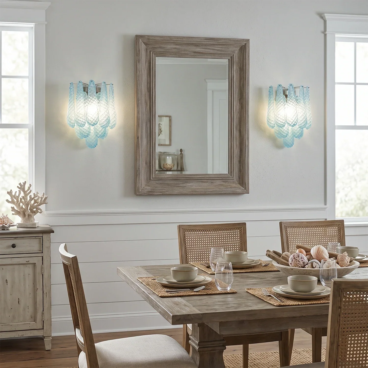 Solaine Quilted Glass Teardrop Wall Sconce | wildoxy