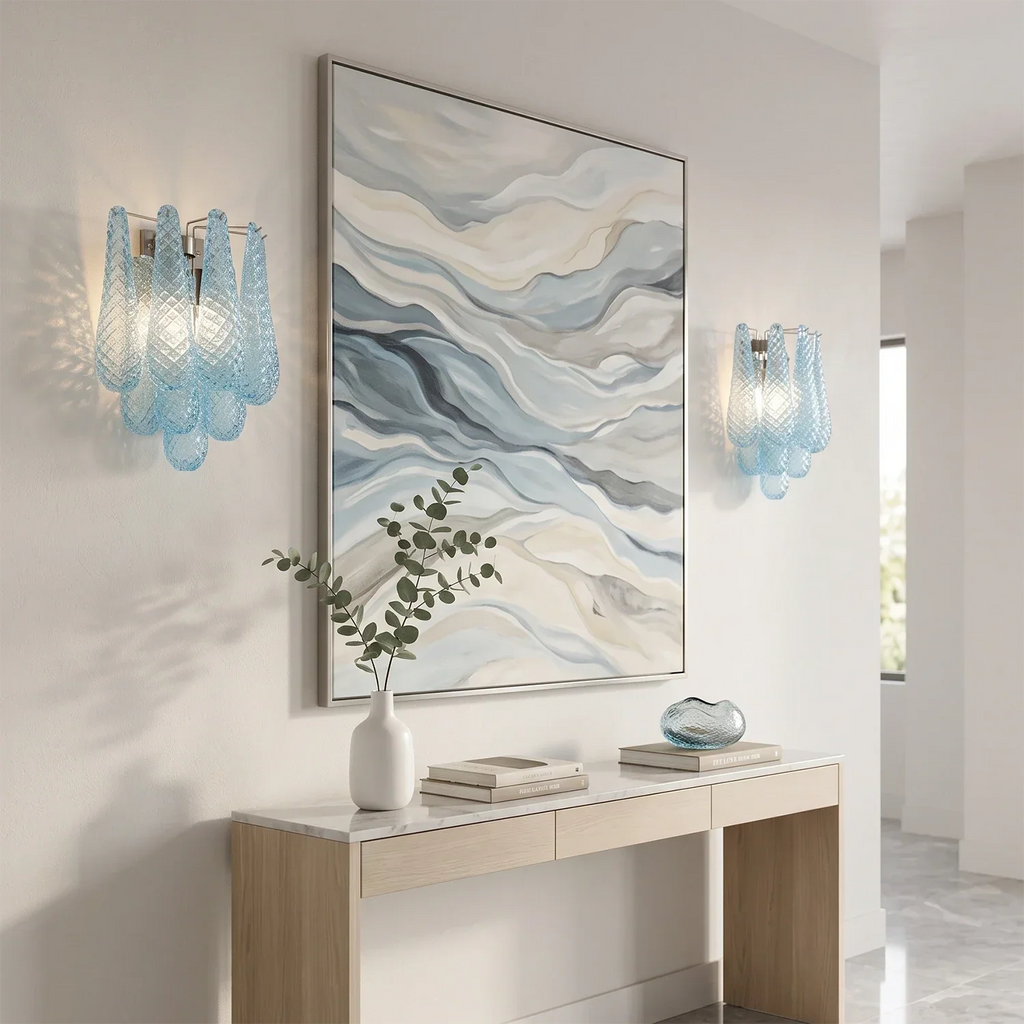 Solaine Quilted Glass Teardrop Wall Sconce | wildoxy
