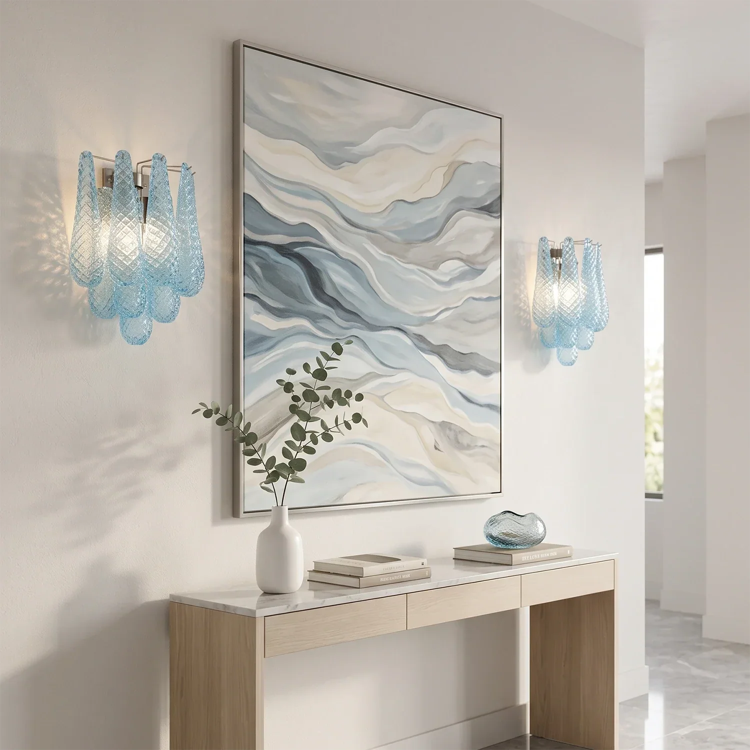 Solaine Quilted Glass Teardrop Wall Sconce | wildoxy