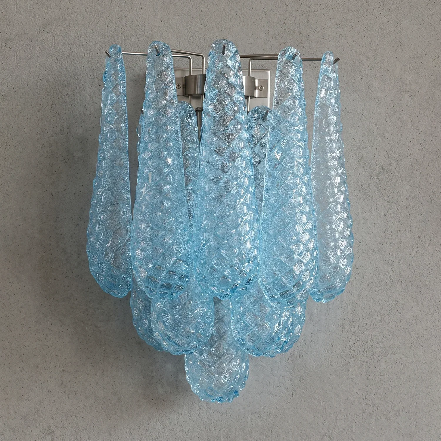 Solaine Quilted Glass Teardrop Wall Sconce | wildoxy