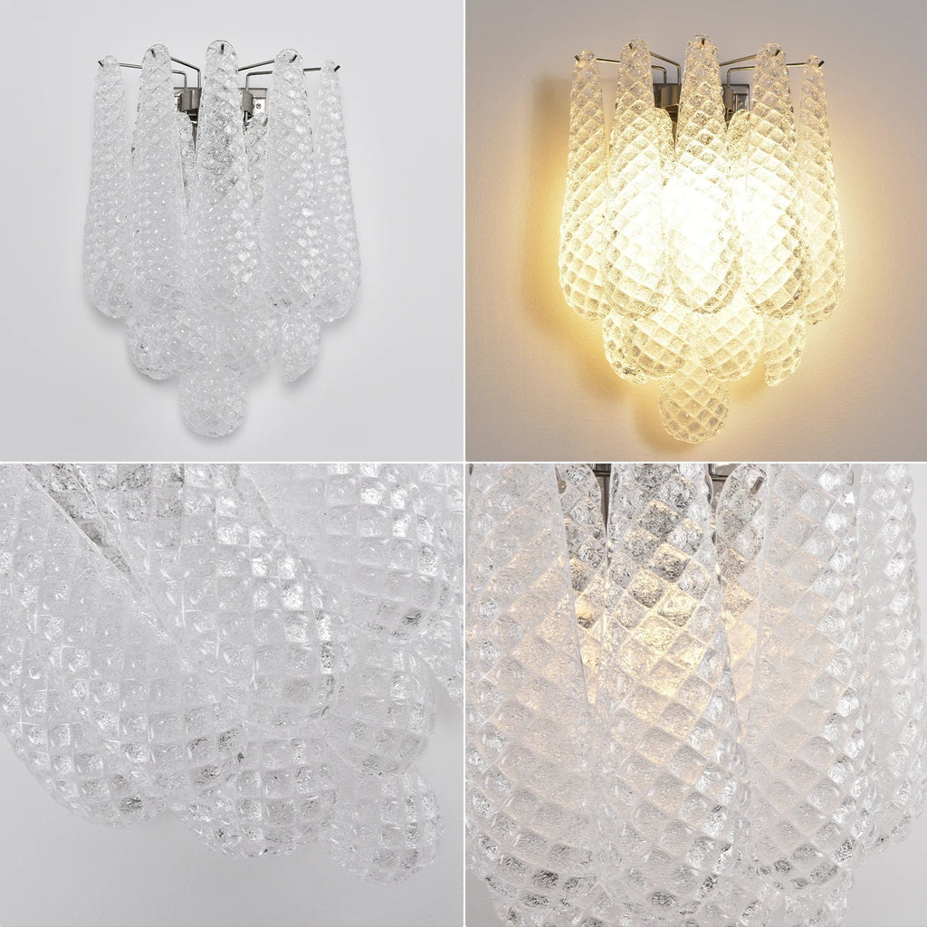 Solaine Quilted Glass Teardrop Wall Sconce | wildoxy