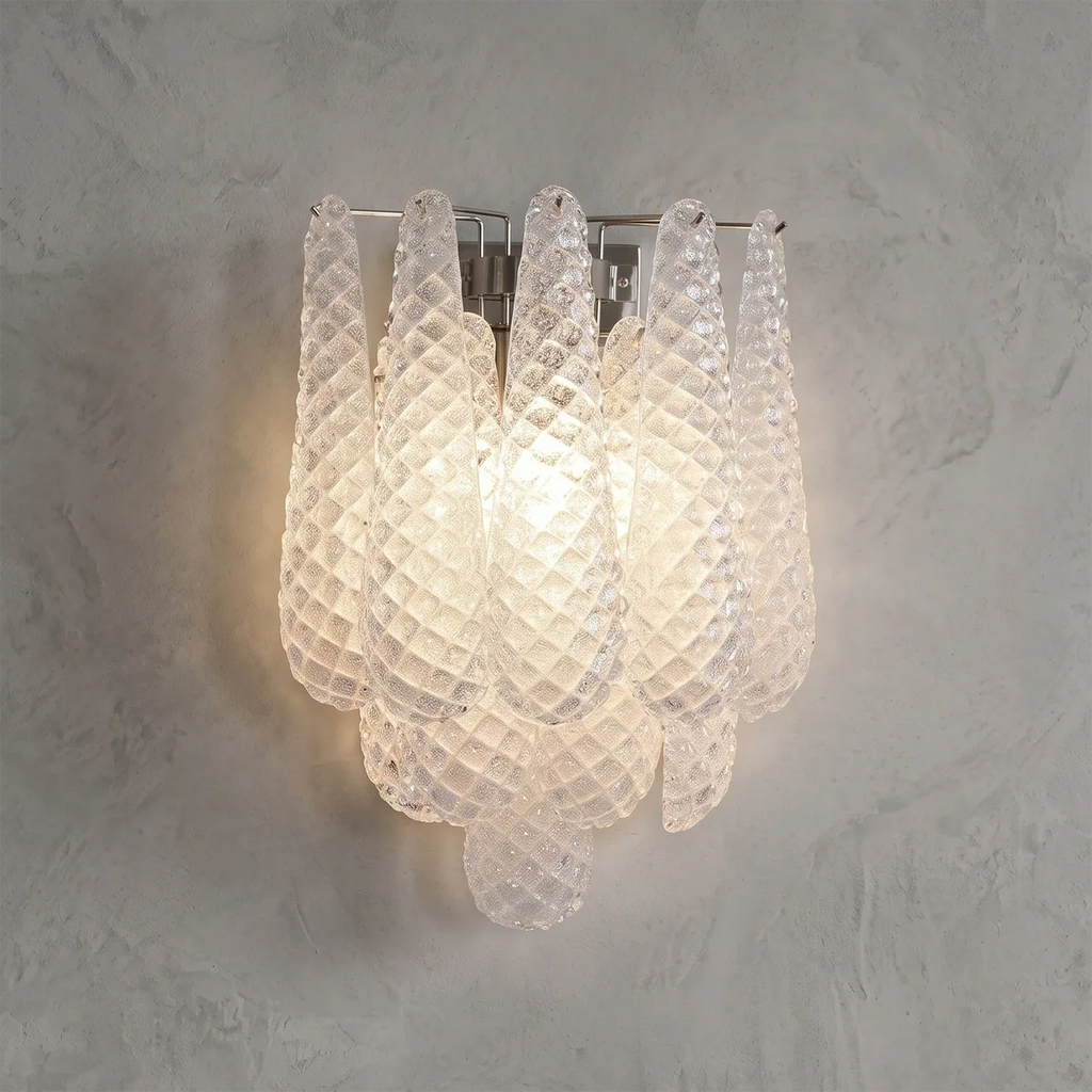 Solaine Quilted Glass Teardrop Wall Sconce | wildoxy