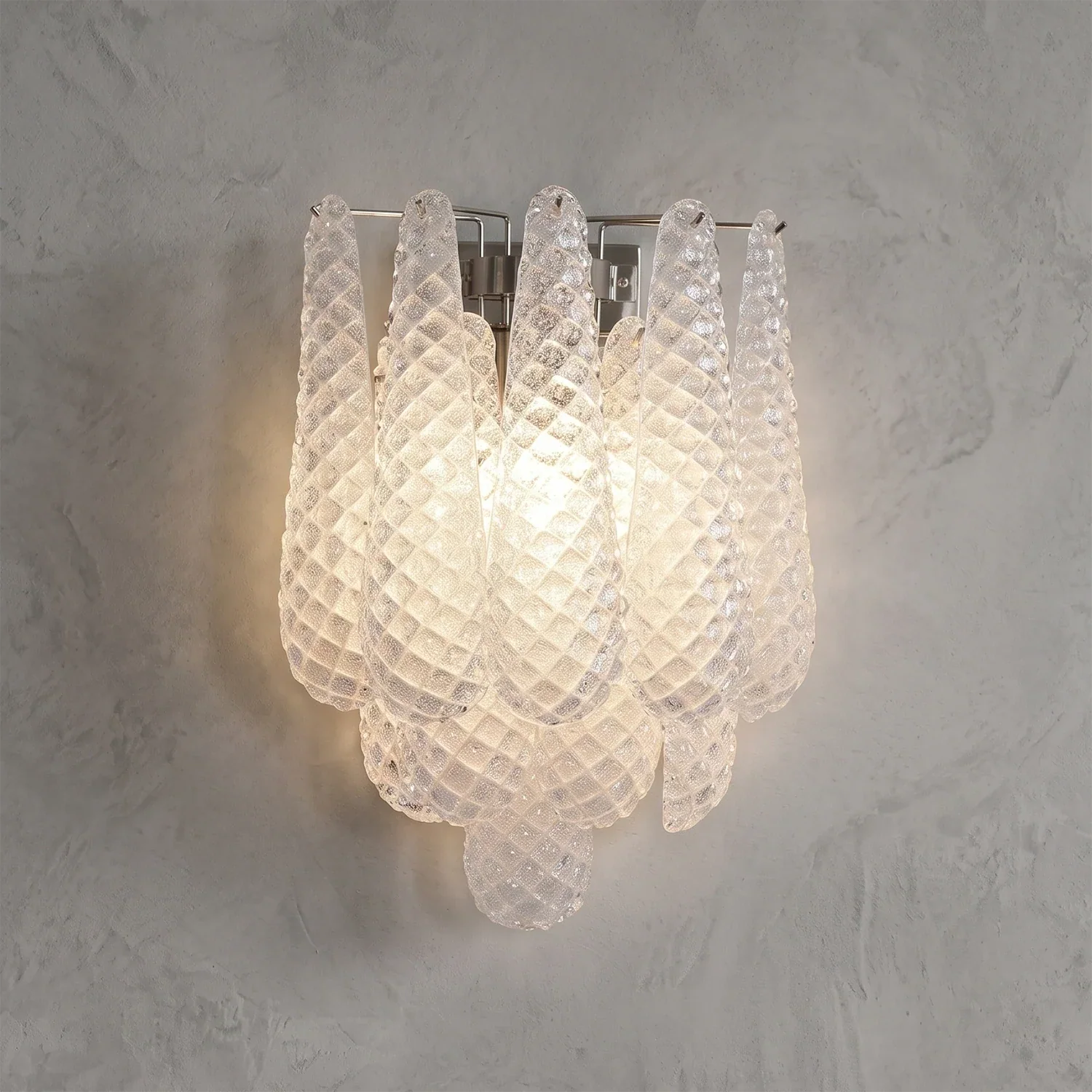 Solaine Quilted Glass Teardrop Wall Sconce | wildoxy