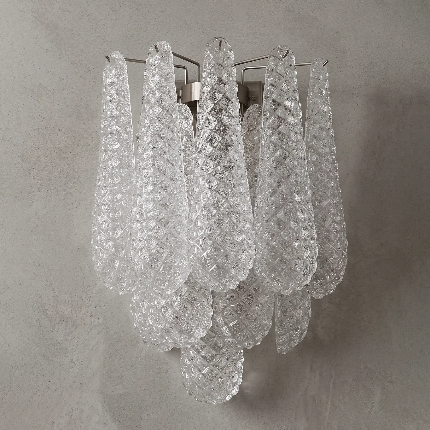 Solaine Quilted Glass Teardrop Wall Sconce | wildoxy