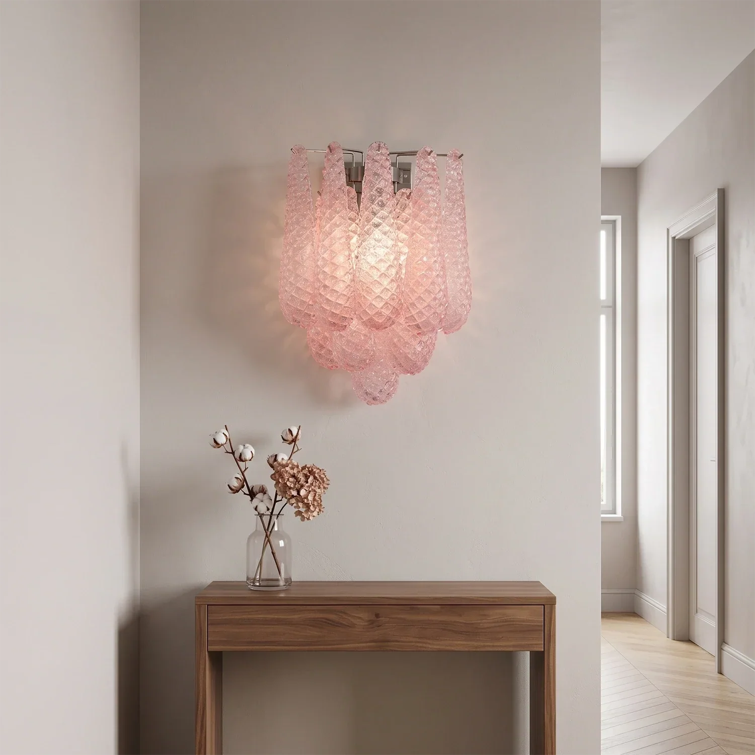 Solaine Quilted Glass Teardrop Wall Sconce | wildoxy