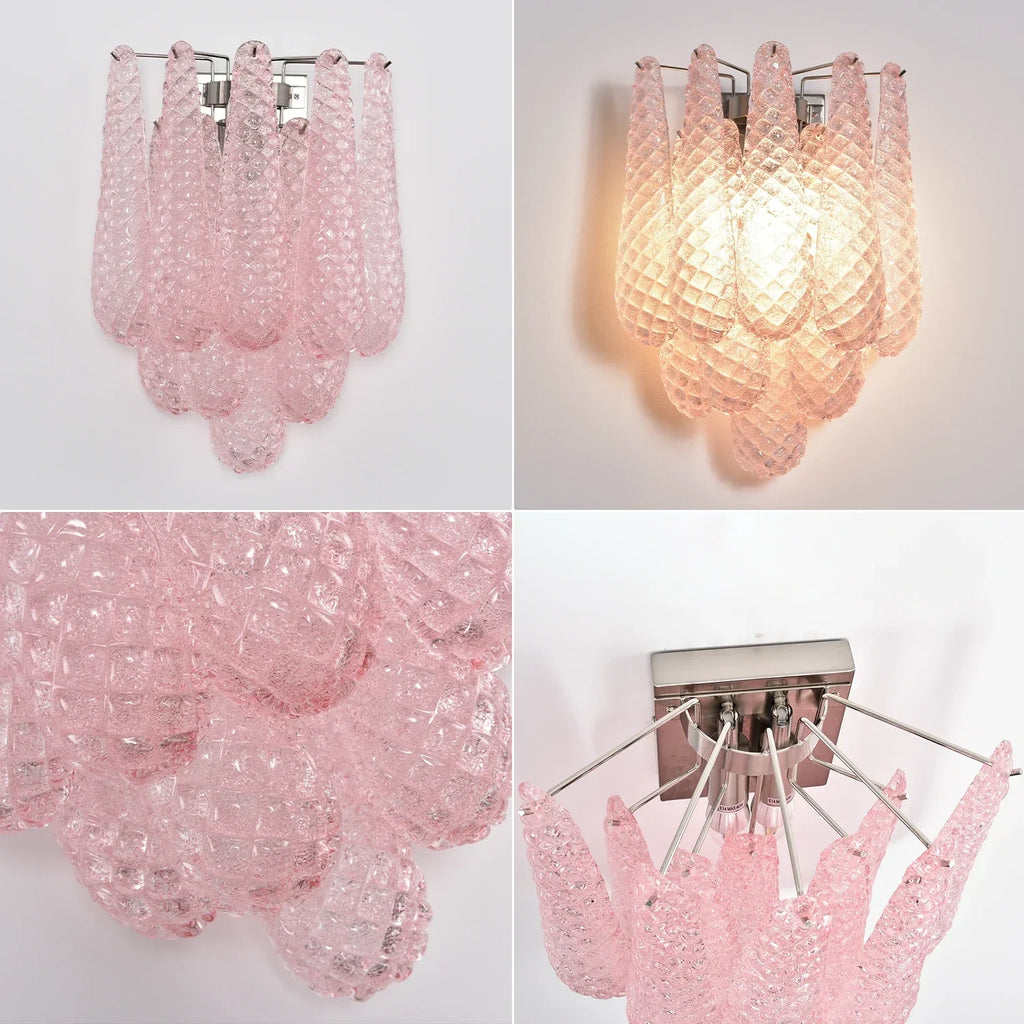 Solaine Quilted Glass Teardrop Wall Sconce | wildoxy