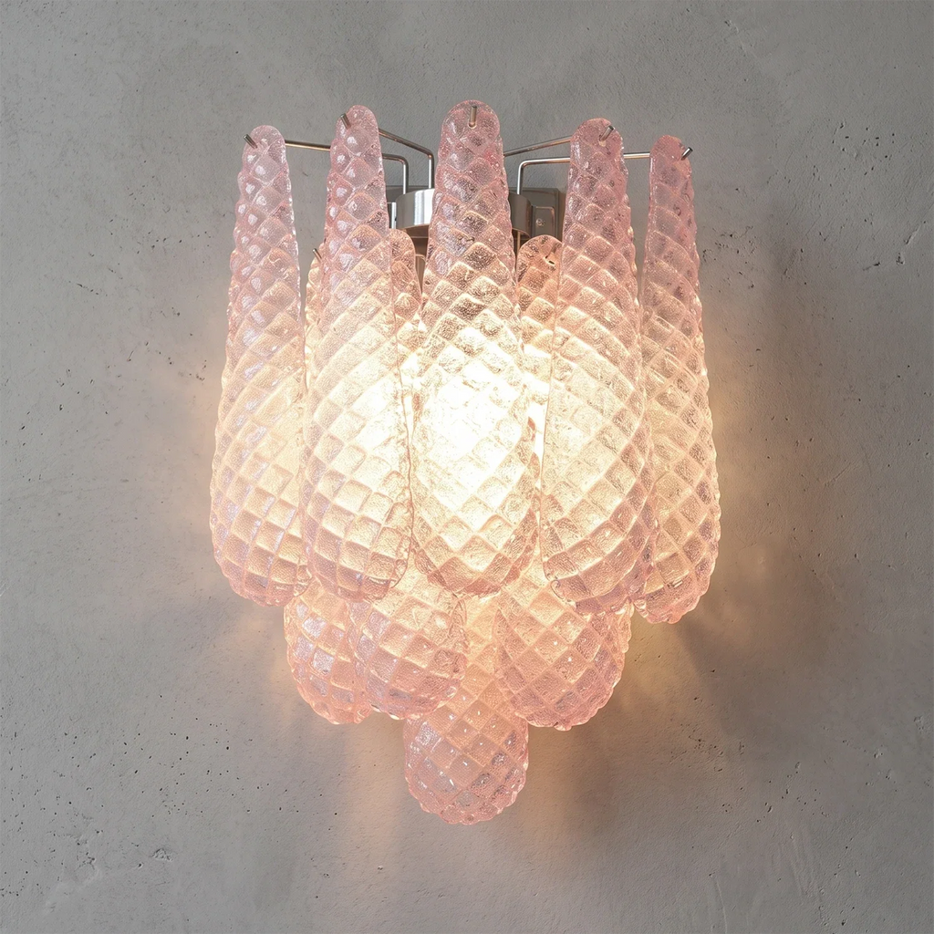 Solaine Quilted Glass Teardrop Wall Sconce | wildoxy