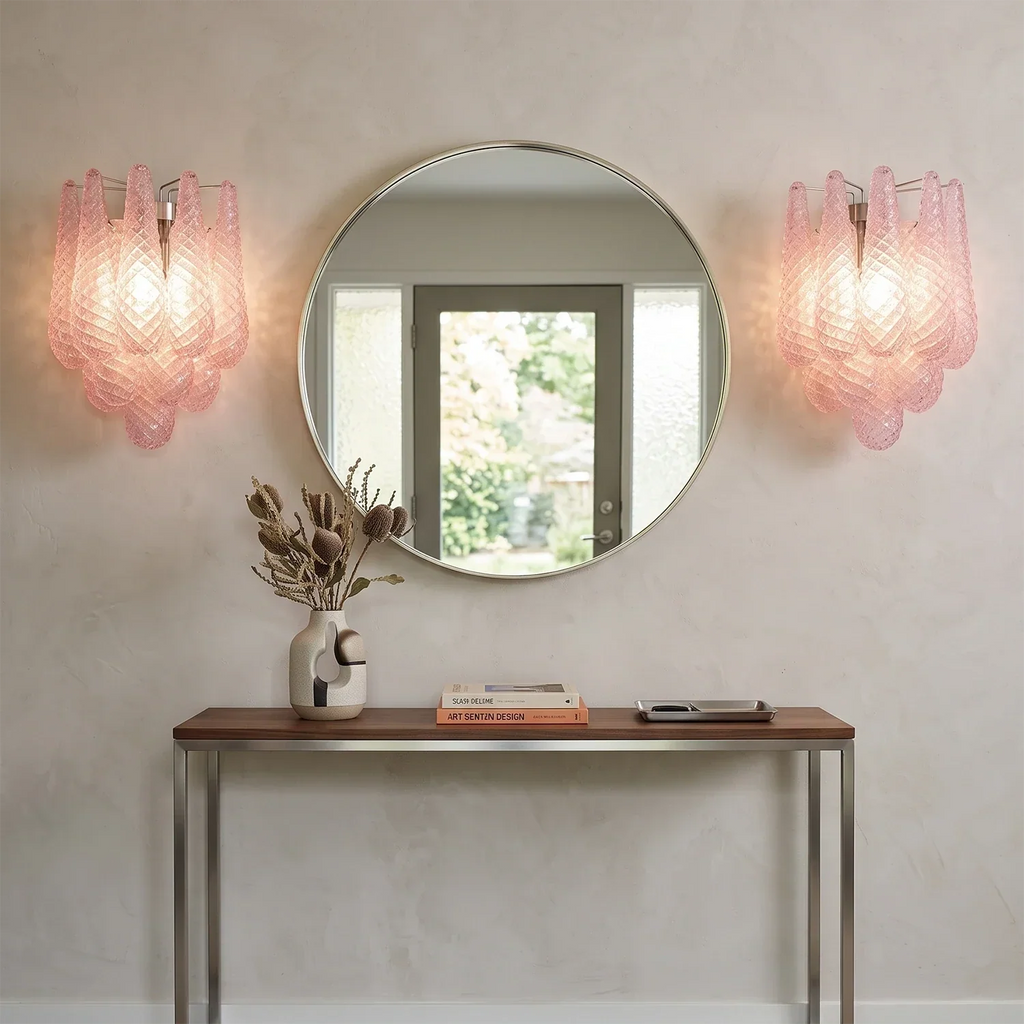 Solaine Quilted Glass Teardrop Wall Sconce | wildoxy